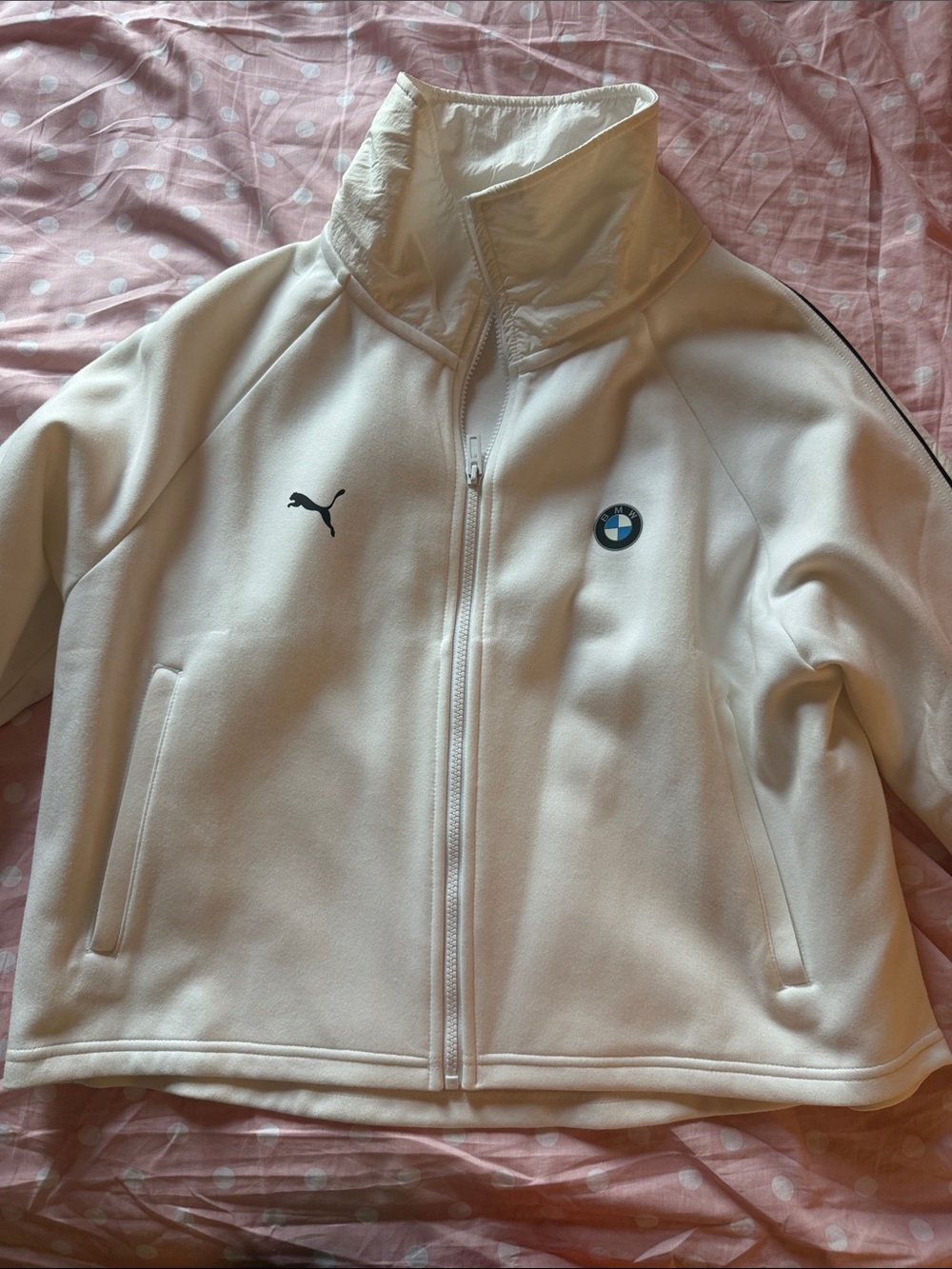 BMW Puma White Track Jacket with Black Logos